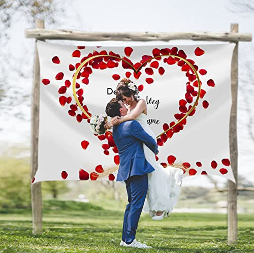 Salilena® Hochzeitsherz zum Ausschneiden (200x180cm) inkl. 2 Scheren und wiederverwendbarem Zip Beutel aus Baumwolle - Hochzeitsherz zum Ausschneiden einzigartiges Design - Standesamt Überraschung