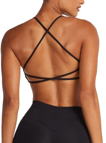 Navneet Sujetador Deportivo Mujer Sujetador sin Espalda Sujetador Espalda Descubierta Top Deportivo Ropa Deporte Negro M