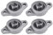 4 Stück Gehäuselager, 10mm Stehlager Set, Gehäuselager, Flanschbohrung Auto Self Adjust Center Mounted Support, 10mm Flanschlager, Stehlager, Flanschlager Lagerbock - KFL000, 3d - für Drucker
