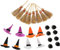 SAFIGLE Hut 1 Satz Hexenhut Und Besen Aus Filz Besen Miniatur Halloween Mini Hexenhut Puppenhausbesen Hexenkesseltopf Mini-besenstiel Mini-kessel Für Süßigkeiten Die 8cm Hölzern