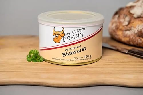 Braun Metzgerei Pfälzer Hausmacher Blutwurst 3x 400g Ringpull-Dose