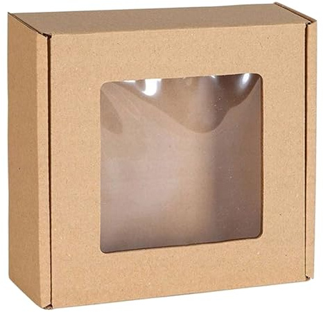 Quadratische Stil Box mit Fenster, Geschenkbox 13x13x4cm x1