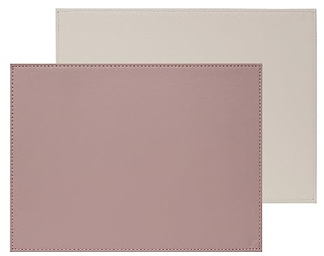 FREEFORM Tischset wendbar, zweifarbig, Kunstleder, Puderrosa/Cremefarben | Wendetablett, für Küche und Esstisch, pflegeleicht, klappbare Griffe, hitzebeständig bis 90 °C, hochwertige Verarbeitung