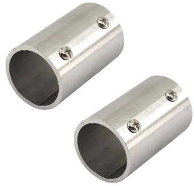Raccordo dritto per tubi in acciaio inox, 32 mm, connettore per aste da appendere, corrimano (2 pezzi)