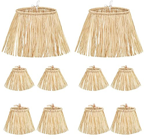 Osmond 10 Piezas Kit de Paja de EspantapáJaros Material de Rafia Accesorios de Disfraces de EspantapáJaros DecoracióN Cuello de Rafia Corbatas de y Tobillos