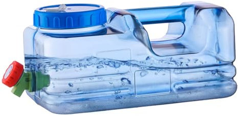 Water Storage Containers, 5.5L Portable Camping Water Container with Spigot, Water Beverage Dispenser, Large Water Tank, Drink Water Carrier for Camping Hiking Home