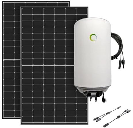 Offgridtec 900W Solar-Warmwasserbereitungssystem mit 80L Fothermo Hybrid-Boiler, Plug & Play, 230V Backup bis zu 1500W, 65°C Max. Temperatur, Dual 450W Bifaziale N-TOPCon Solarpanels, 22,52% Effizienz