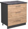 Vicco Küchenunterschrank Fame-Line, Goldkraft Eiche/Anthrazit, 80 cm mit 3 Schubladen, AP Anthrazit