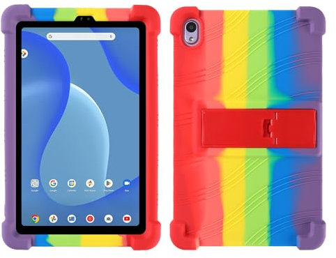 Kwamaz for Onn 7 inch Tablet Case (2024) Model 100135924, Kids Soft Silicone Cover for Walmart Onn Tablet Case 7 inch (Gen 4), Rainbow