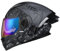 Woljay Casco Da Motociclista Casco Integrale Flip Up Doppia Visiera Integrato Moto Per Adulti Uomini Donne Street Racing Ciclomotore Approvato DOT/ECE (Starry Sky-Blue Transparent Visor,Medium)