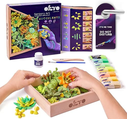 OKTO Joy DIY 3D-Malerei, 21 x 21 cm, lufttrocknender Ton, ideal für Erwachsene und Kinder, perfekt für kreative Kunstprojekte und Heimdekoration