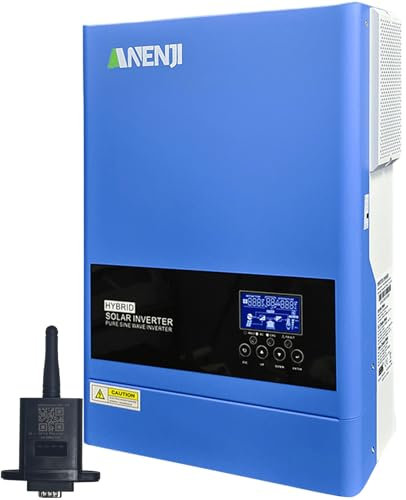 Aninerel 6200W Solar Hybrid Wechselrichter 48VDC zu 230VAC Reiner Sinus Wechselrichter mit 120A MPPT Solarladeregler, Max PV-Eingangsspannung 500V, für 48V Lithium Batterien,mit WiFi-Modul