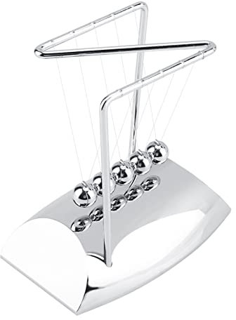 Newtons Cradle, Decompression Pendulums Sliver Perpetual Motion Desk Toy for Home Ornament, Study Or Office Desk Table Decor
