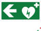 Pubblimania Defibrillator-Schild Pfeil links | Schild aus Aluminium-Verbund 3 mm außen-innen (AED Pfeil links, 1 Einheit)