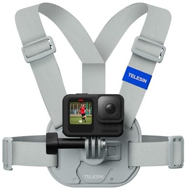 TELESIN Brustgurt mit Schnellverschluss und Luftpolster, kompatibel mit GoPro Hero 13, 12, 11, 10, 9, 8, AKASO, Insta360, DJI Osmo Action 5 Pro, 4, 3 Kameras – Komfort & ausgewogene Stabilität