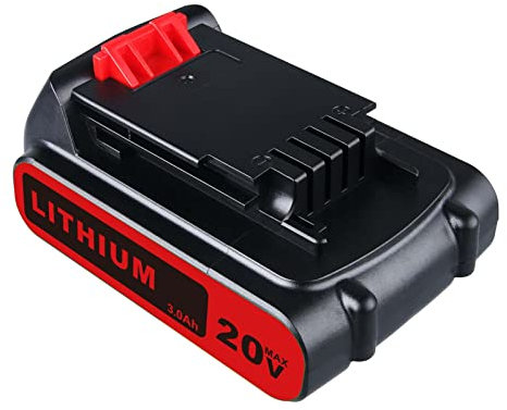 20V 3000mAh für Black & Decker Ersatzakku Kompatibel mit Black + Decker Akku 18V/20V MAX XR Lithium-Ionen-Akku 3,0Ah LB20 LBX20 LBX4020 LB2X4020 LBXR20 LBXR20-OPE und mehrh