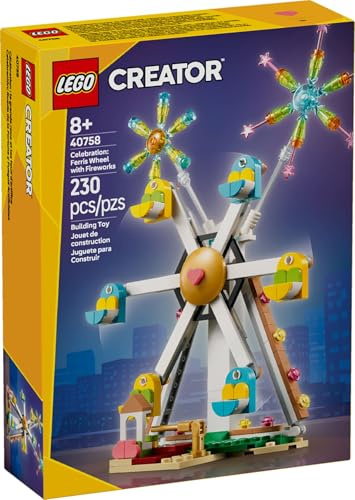 Lego® 40758 Große Feier – Riesenrad mit Feuerwerk | Exklusives Bauset mit beweglichem Fahrgeschäft & Figuren | Geschenkidee für Kinder & Sammler