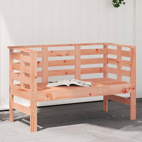 Hoopleep Gartenbank aus Massivholz Douglasie, 111,5x53x71 cm, robuste Outdoor-Sitzbank für Terrasse, Garten und Veranda, langlebige Holzbank für den Außenbereich