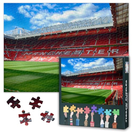 1000-Piece Jigsaw Puzzle –Manchester United Football Club Stadium- 50x70cm Large Format for Adults & Teens | Premium Quality, Football Sport Club