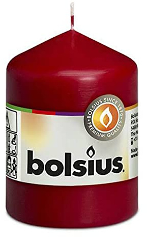 bolsius Stumpenkerze weinrot 8/6