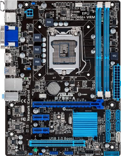 Asus B75M-A Mainboard Sockel 1155 (Micro-ATX, Intel B75, 16x PCIe, DDR3 Speicher, SATA III)