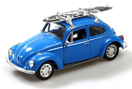 Welly VW Käfer blau mit Surfbrett 11 cm