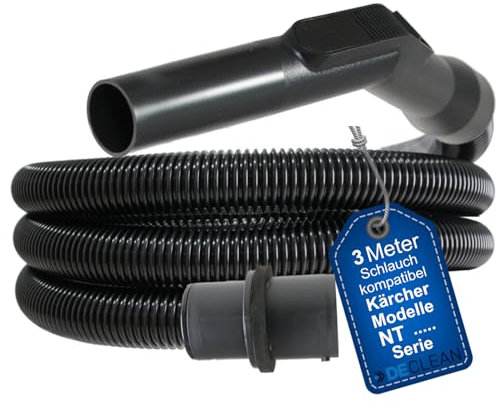 DeClean 3 Meter Saugschlauch Schlauch kompatibel mit Kärcher Staubsauger NT 14/1,NT 25/1,NT 27/1,NT 35/1,NT 40/1, NT 45/1,NT 48/1,NT 55/1,NT 65/2, NT 301,NT 351,NT 360,NT 361, NT 362,NT 501, NT 551