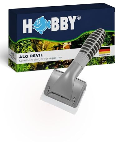 Hobby Aquaristik Alg Devil I Scheibenreiniger mit 11 flexiblen Reinigungs-Lamellen I Algenentferner für Aquarienscheiben I Kratzfreie Reinigung für Süß- & Meerwasseraquarien I Einfache Handhabung