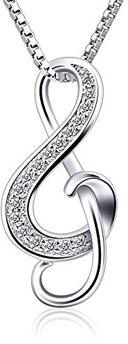 B.Catcher Halskette Kette Anhänger 925er Silber Notenschlüssel Music Damen Schmuck 45CM Kettenlänge