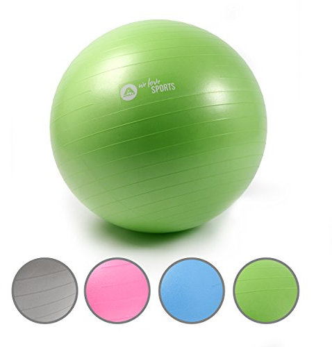 Apollo Gymnastikball 65cm | robuster Fitnessball und Sitzball Inkl. Pumpe | Rückenschonender Gymnastikball fürs Büro, Yoga | Ball fürs Workout - in 4 Farben