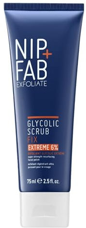 Nip+Fab Nip + Fab Glycolic Acid Fix Face Scrub Extreme, Scrub viso con acido salicilico Aloe Vera, Pulizia dei pori, 75 ml