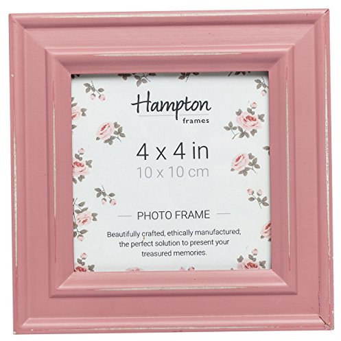 Hampton Frames Cornice portafoto, Legno, Rosa, 4x4 (10x10cm)