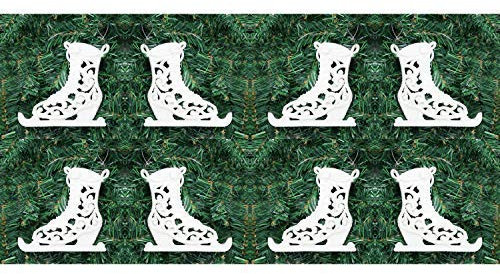 Robelli Christmas Tree Hanging Pendant Ornament Decorations (8 x White Ice Skates)