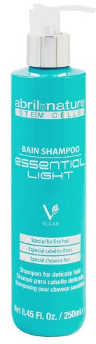 abril et nature - Essential Light - Shampoo für feines, empfindliches und/oder gefärbtes Haar - Oxigeniert und verjüngt - Beschwert nicht - Verleiht Volumen - Behandlung mit Stammzellen - 250 ml