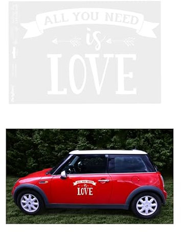 jakopabra Auto-Sticker XL Folien-Aufkleber Hochzeits Motive (All You Need is Love)