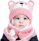 Bozaap Winter-Babymütze, Kleinkind Warmer Schal, Mütze, Halswärmer, Niedliches Strickmütze-Set, Baby-Ohrenklappe, Beanie-Mütze Mit Schal (Rosa)