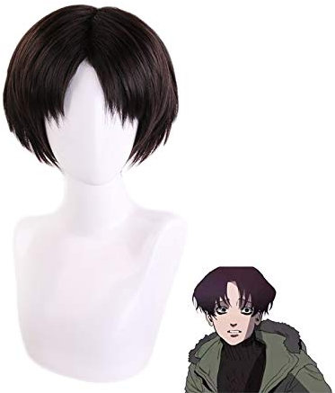 Töten Stalking Yoon Bum Yoonbum Schwarzbraun Kurze Perücke Cosplay Kostüm Levi Ackerman Hitzebeständige synthetische Haarperücken MZ-696