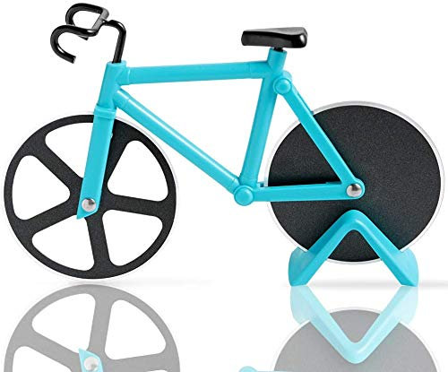 Cortador de pizza de bicicleta, cortador de pizza de rueda de bicicleta, cortador de pizza de acero inoxidable y cortador de pizza fácil de limpiar, utensilios de cocina frescos, cortador de pizza es