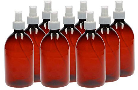 VENTON Botellas medianas de plástico (500 ml) con tapa (set de 9 unidades, bomba de pulverización)