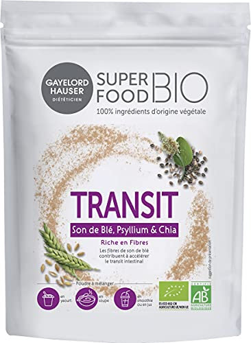 GAYELORD HAUSER - Superfood Bio - Poudre Transit à Diluer - Son De Blé, Psyllium Et Chia - Mélange De Superaliments Riche En Fibres - 1 Doypack 150 G