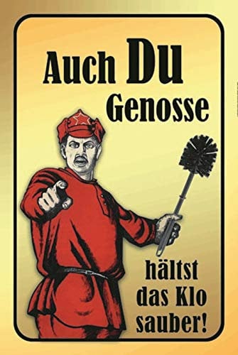 Blechschild 20x30 Toiletten Ordnung Auch Du Genosse hälst das Klo sauber Hinweisschild Hausordnung Regeln Vintage Retro Design Deko für Kneipe Wohnung Garten Garage Werkstatt Hobby Raum WC Bad