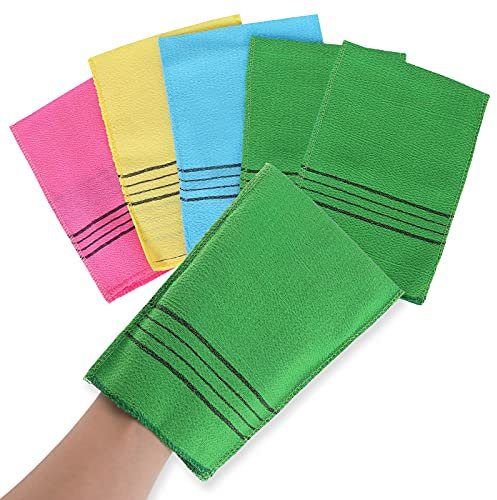 Molain 5 Stück Peeling-Handschuh, koreanisch, asiatisch, Peeling-Waschlappen, italienisches Handtuch, doppelseitig, Peeling-Handschuh zum Entfernen abgestorbener Haut