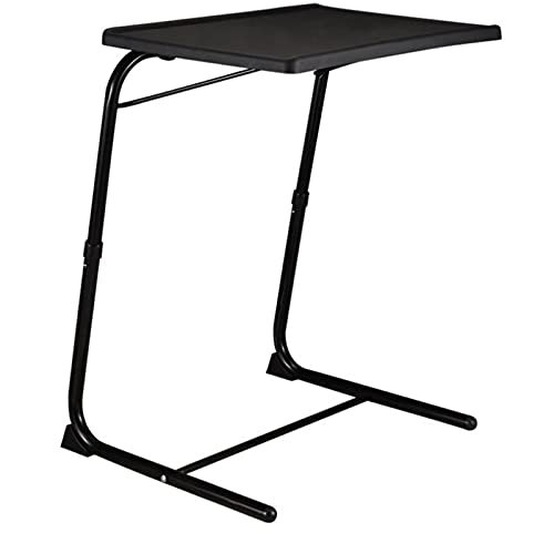 Beistelltisch Couchtisch Nachttisch Nachttisch-Tablett für Essen, Falten TV-Ablagetische auf Bett & Sofa, Einstellbar TV-Tablett mit 6 Höhen- und 3 Neigungswinkeleinstellungen, Schwarz