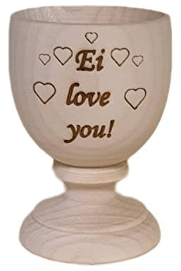 Dreambase Eierbecher, Eierhalter Holz, (Ei Love You)