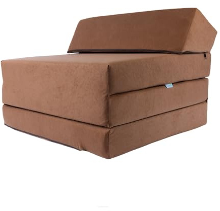 FORTISLINE Klappmatratze 200x70x10 cm mit Kopfteil, 3-teilige Faltmatratze, Gästematratze und Reisematratze, Schaumstoffmatratze mit waschbarem Bezug, Oeko-TEX, hergestellt in der EU