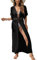 MIXIDON Damen Sommer Bikini Cover Up Maxi Strandkleid Boho Lang Leichte Strickjacke Beachwear Kimono Strand Cardigan, Schwarz, XXL