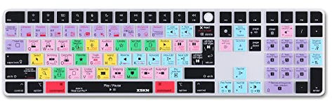 XSKN Final Cut Pro EU US Common Version Silikon-Tastaturabdeckung für 2020–2023 Apple Magic Keyboard mit Touch ID und Ziffernblock A2520 (linke 3 Tasten nicht geeignet für 2024 New One Modell)