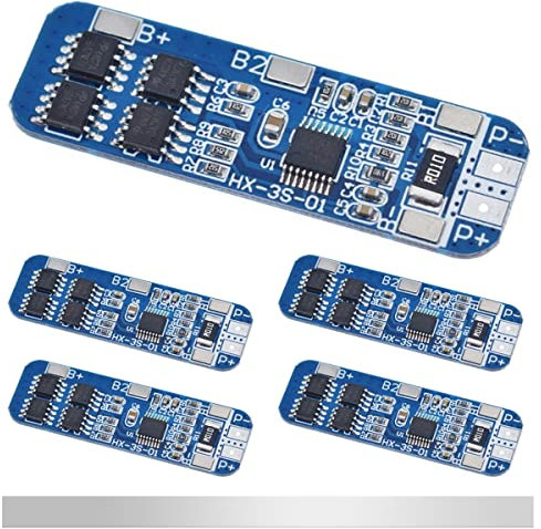 DAOKAI 5 Pcs 3S 10.8V 11.1V 12.6V 10A Lithium Battery Protection Board BMS PCB Protection Board 18650 Charger Module for Li-ion Lithium Battery with Nickel Strip