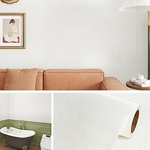 Livelynine Betonoptik Folie Selbstklebend Weiß 40CMx10M Klebefolie Möbel Betonoptik Weiß für Schrank Möbelfolie Holzoptik Weiß Rustikal Abwaschbare Selbstklebende Tapete Weiß Schlafzimmer Wohnzimmer