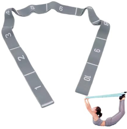 GIMIRO Fitness-Gummiband Segmentiertes Widerstandsband für Yoga Pilates Tanz Stretchband Rehabilitations Spannband (Gray - 10 Loops)
